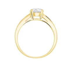 Bague Solitaire Or Jaune Oxyde De Zirconium