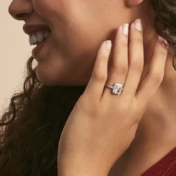 Bague Solitaire Pilar Argent Blanc Oxyde De Zirconium