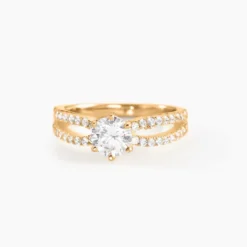 Bague Solitaire Plaqué Or Jaune Melaina Oxyde De Zirconium