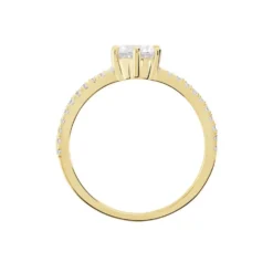 Bague Solitaire Plaqué Or Jaune Melaina Oxyde De Zirconium