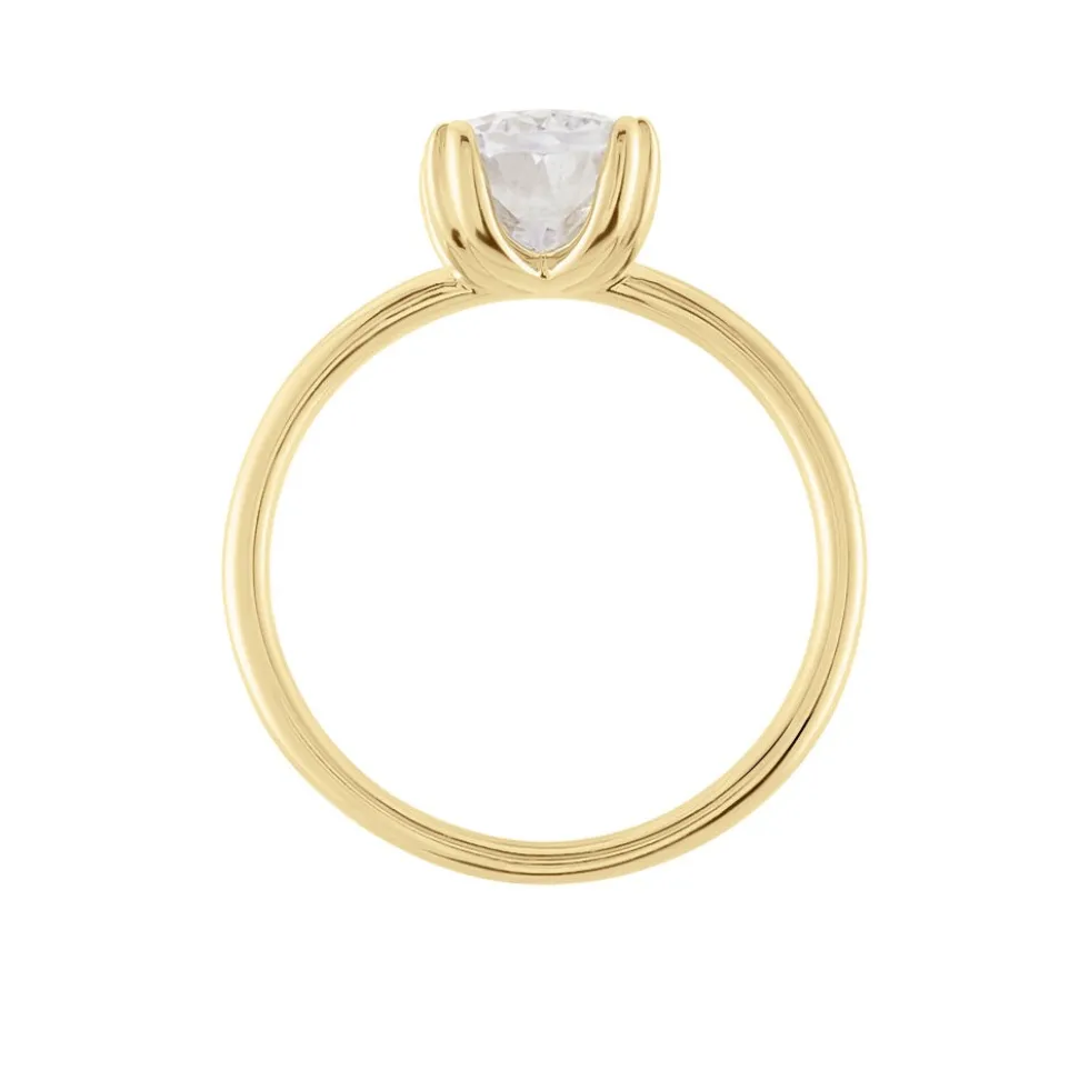 Bague Solitaire Plaqué Or Liber Oxyde De Zirconium