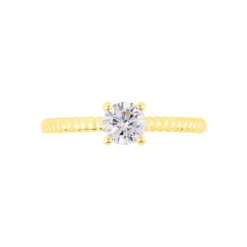 Bague Solitaire Renate Or Jaune Oxyde De Zirconium
