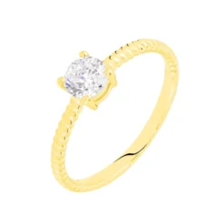 Bague Solitaire Renate Or Jaune Oxyde De Zirconium