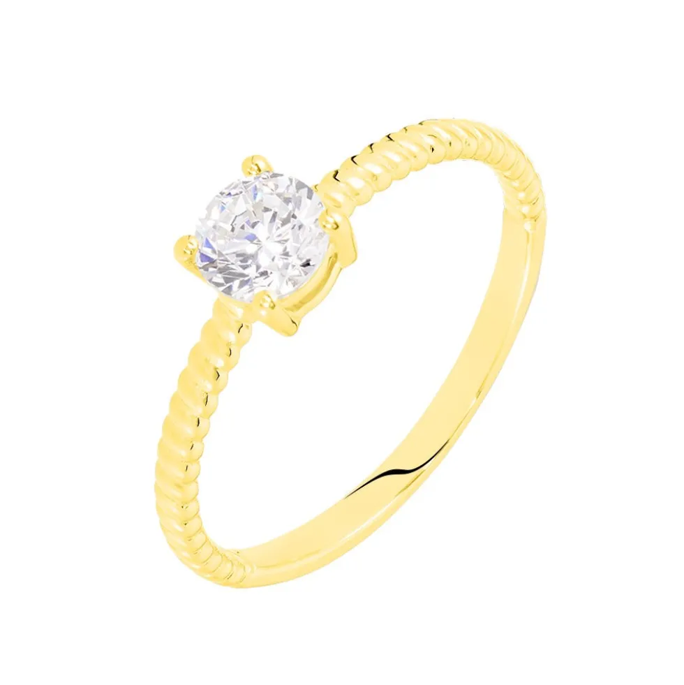 Bague Solitaire Renate Or Jaune Oxyde De Zirconium