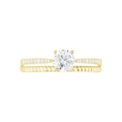 Bague Solitaire Rosemonde Or Jaune Oxyde De Zirconium