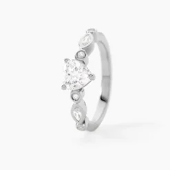 Bague Solitaire Sagan Argent Blanc Oxyde De Zirconium