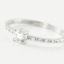 Bague Solitaire Servana Or Blanc Oxyde De Zirconium