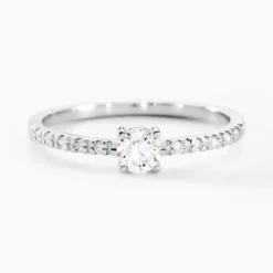 Bague Solitaire Servana Or Blanc Oxyde De Zirconium