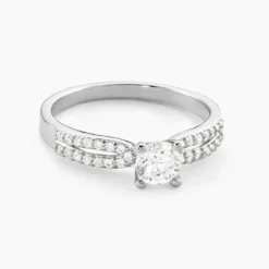 Bague Solitaire Solitea Argent Blanc Oxyde De Zirconium