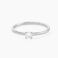 Bague Solitaire Stella Argent Blanc Oxyde De Zirconium