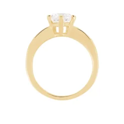 Bague Solitaire Stevie Plaqué Or Jaune Oxyde De Zirconium