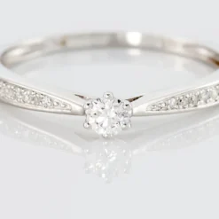Bague Solitaire Symphonie Or Blanc Diamant