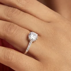 Bague Solitaire Terese Or Blanc Oxyde De Zirconium