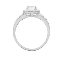 Bague Solitaire Titemae Argent Blanc Oxyde De Zirconium