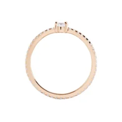 Bague Solitaire Ursi Argent Rose Oxyde De Zirconium
