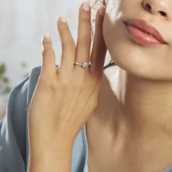 Bague Solitaire Vicoeuria Or Blanc Diamant Synthétique