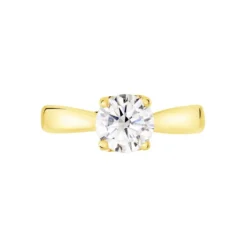 Bague Solitaire Vicoeuria Or Jaune Diamant Synthétique