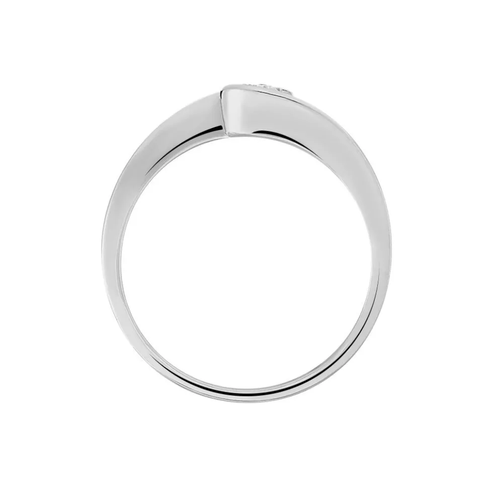 Bague Solitaire Vrille Or Blanc Diamant