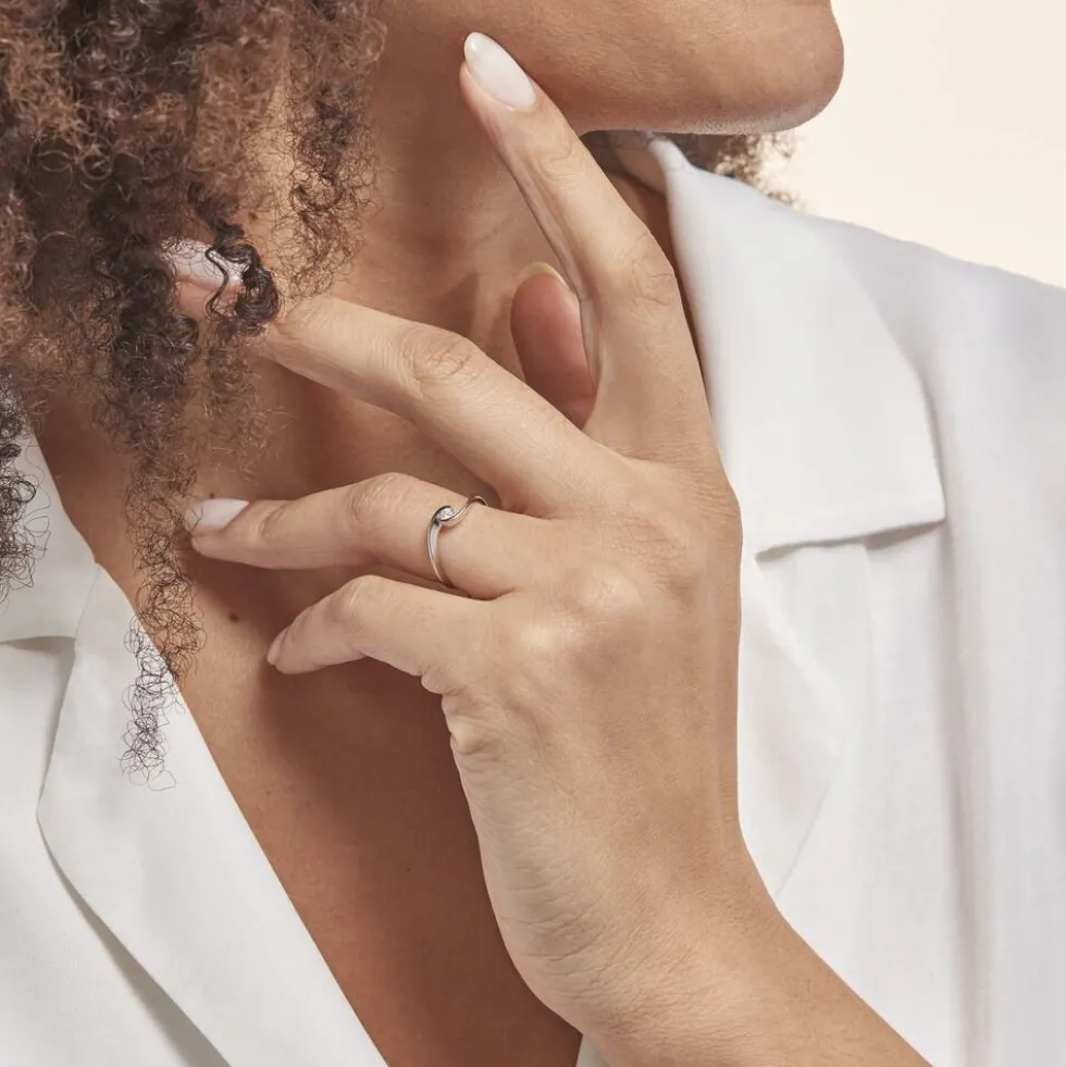 Bague Solitaire Vrille Or Blanc Diamant
