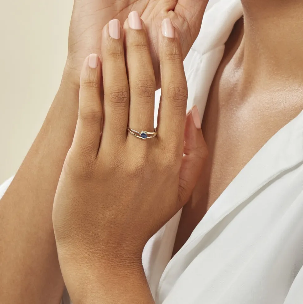 Bague Sylvene Or Bicolore Saphir