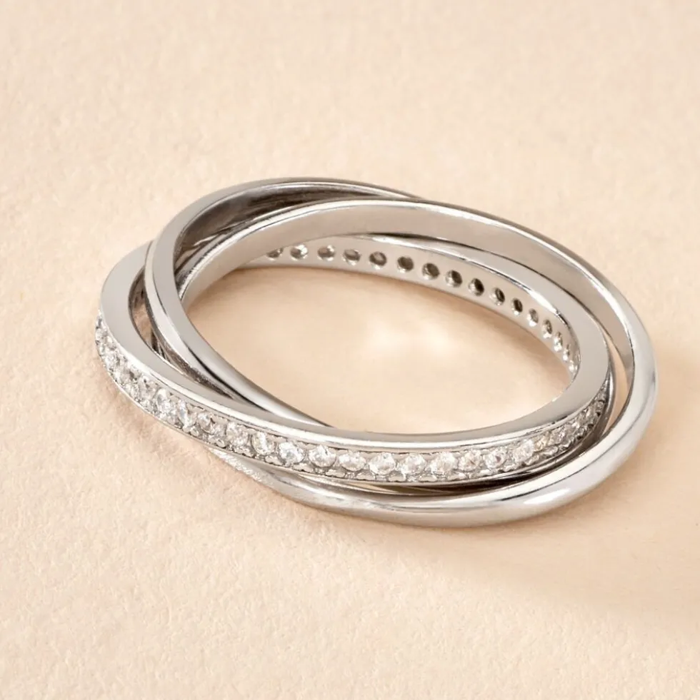 Bague Tahti Argent Blanc Oxyde De Zirconium