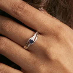 Bague Tanissia Or Blanc Saphir Et Diamant
