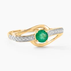 Bague Tanissia Or Jaune Emeraude
