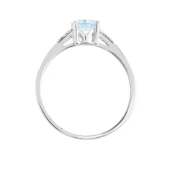 Bague Tarente Or Blanc Topaze Et Diamant