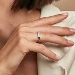 Bague The Crown Or Blanc Oxyde De Zirconium
