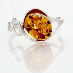 Bague Titziana Argent Blanc Ambre