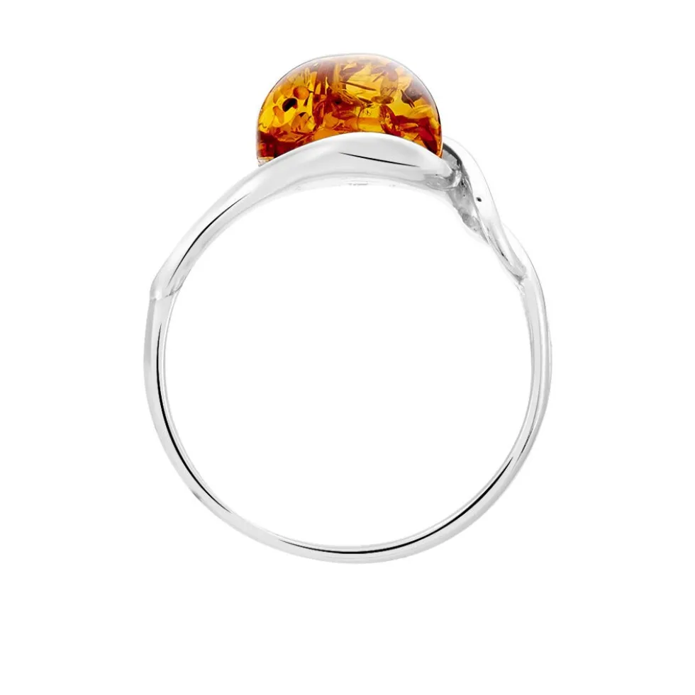 Bague Titziana Argent Blanc Ambre