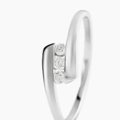 Bague Trilogie Or Blanc Diamant