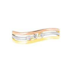 Bague Troyen Or Tricolore Diamant