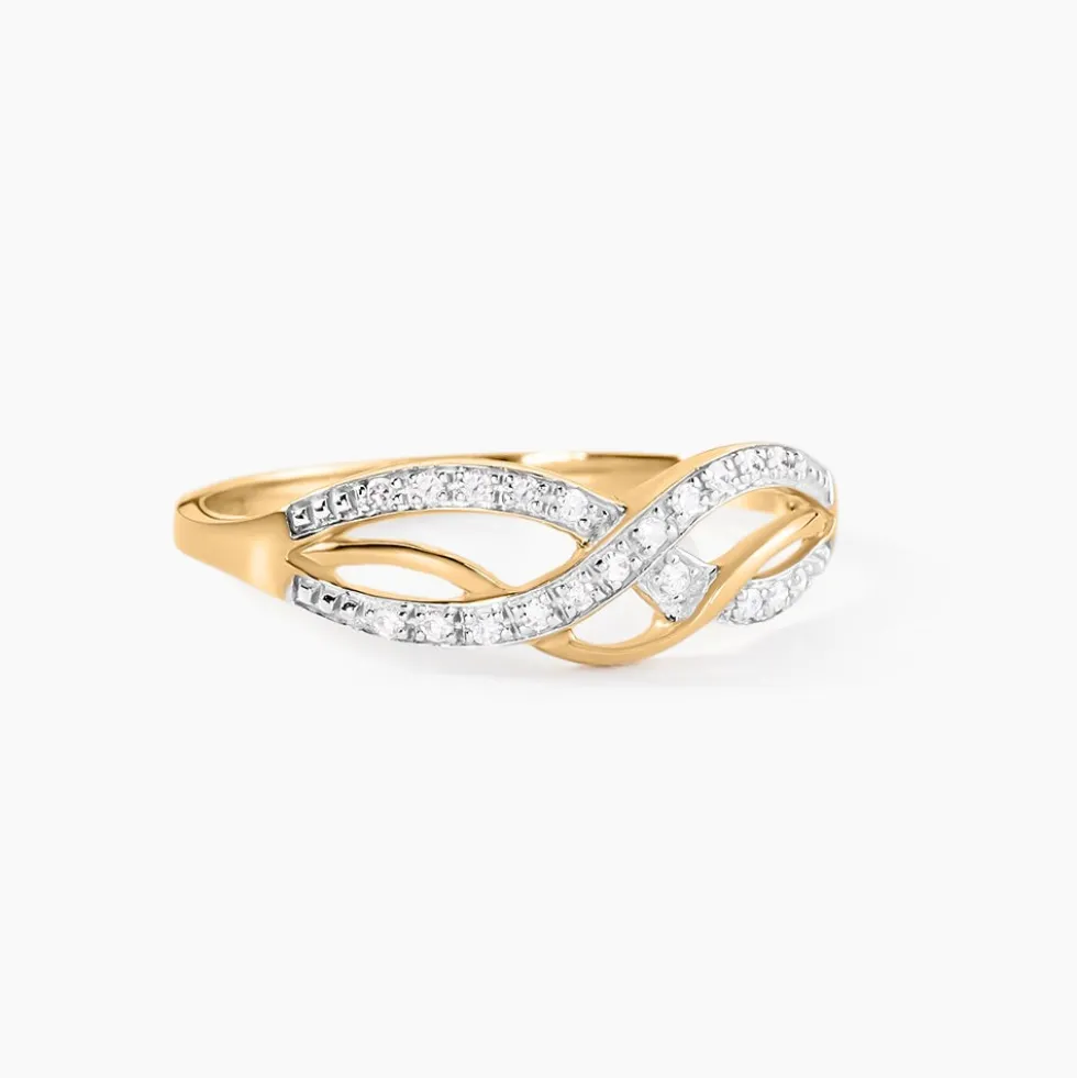 Bague Vaguelette Or Jaune Diamant