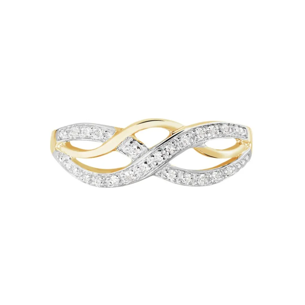 Bague Vaguelette Or Jaune Diamant