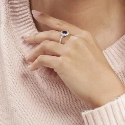 Bague Vladimir Or Blanc Saphir Diamants