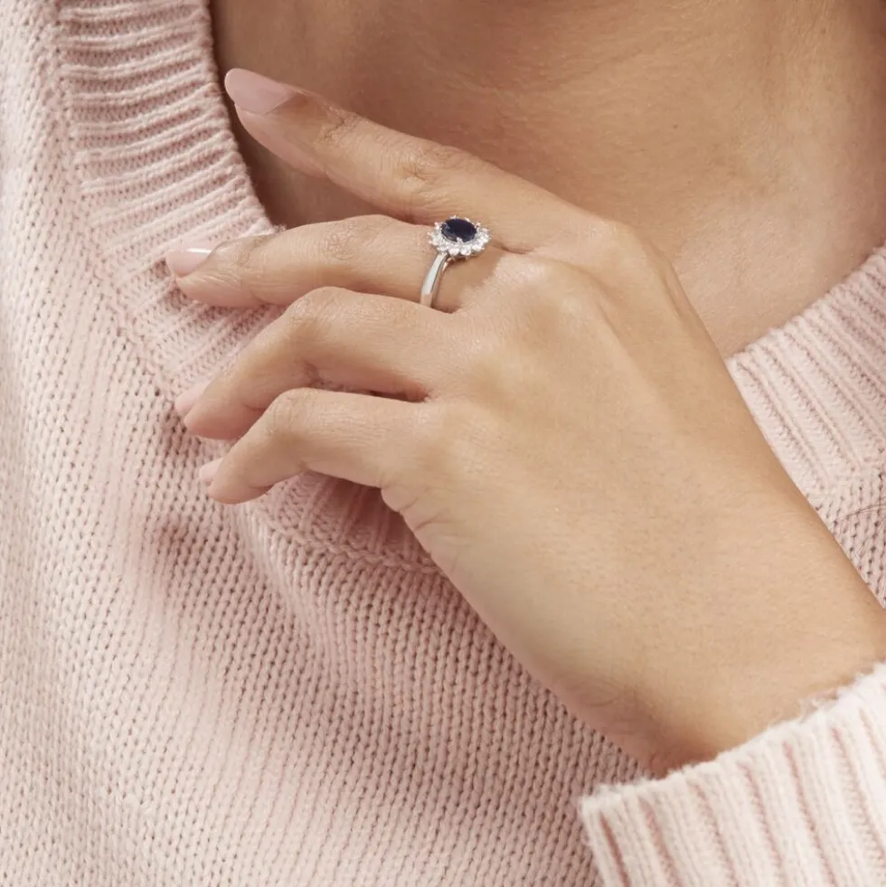Bague Vladimir Or Blanc Saphir Diamants