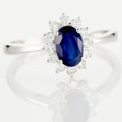 Bague Vladimir Or Blanc Saphir Diamants