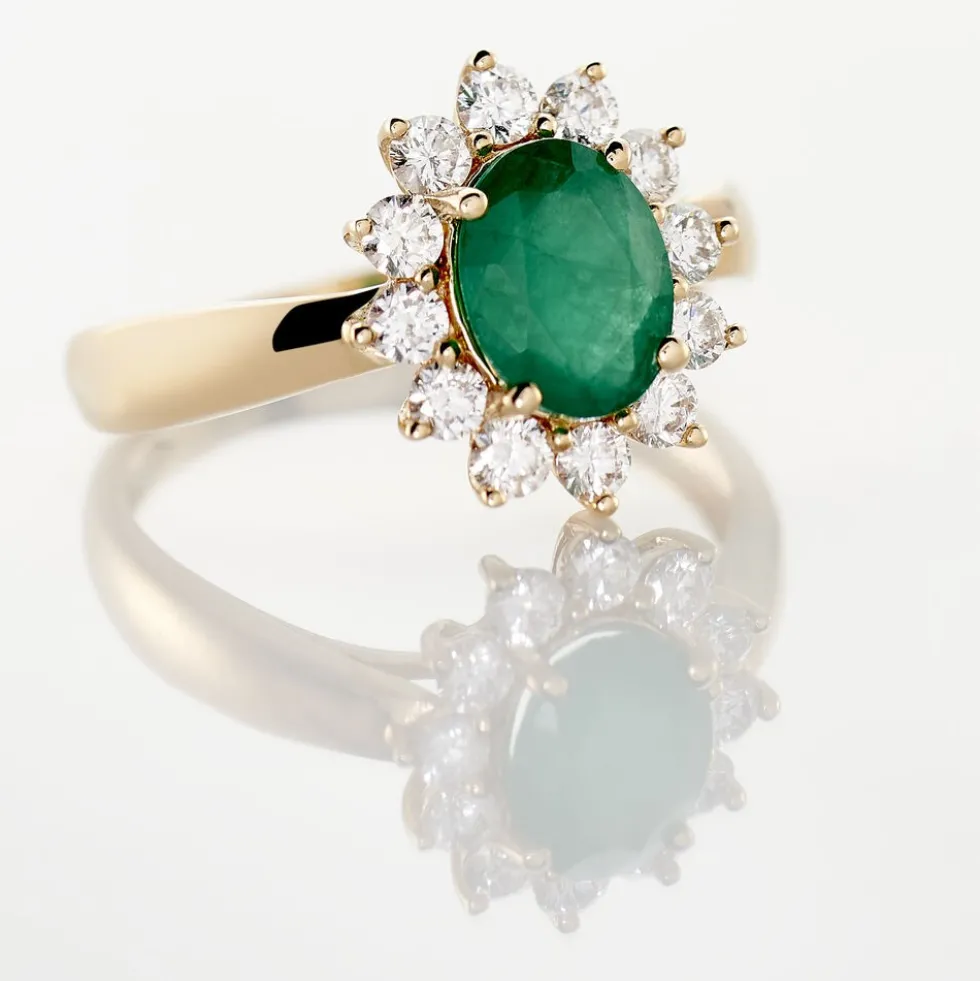 Bague Vladimir Or Jaune Emeraude Diamants