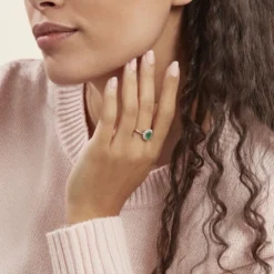 Bague Vladimir Or Jaune Emeraude Diamants