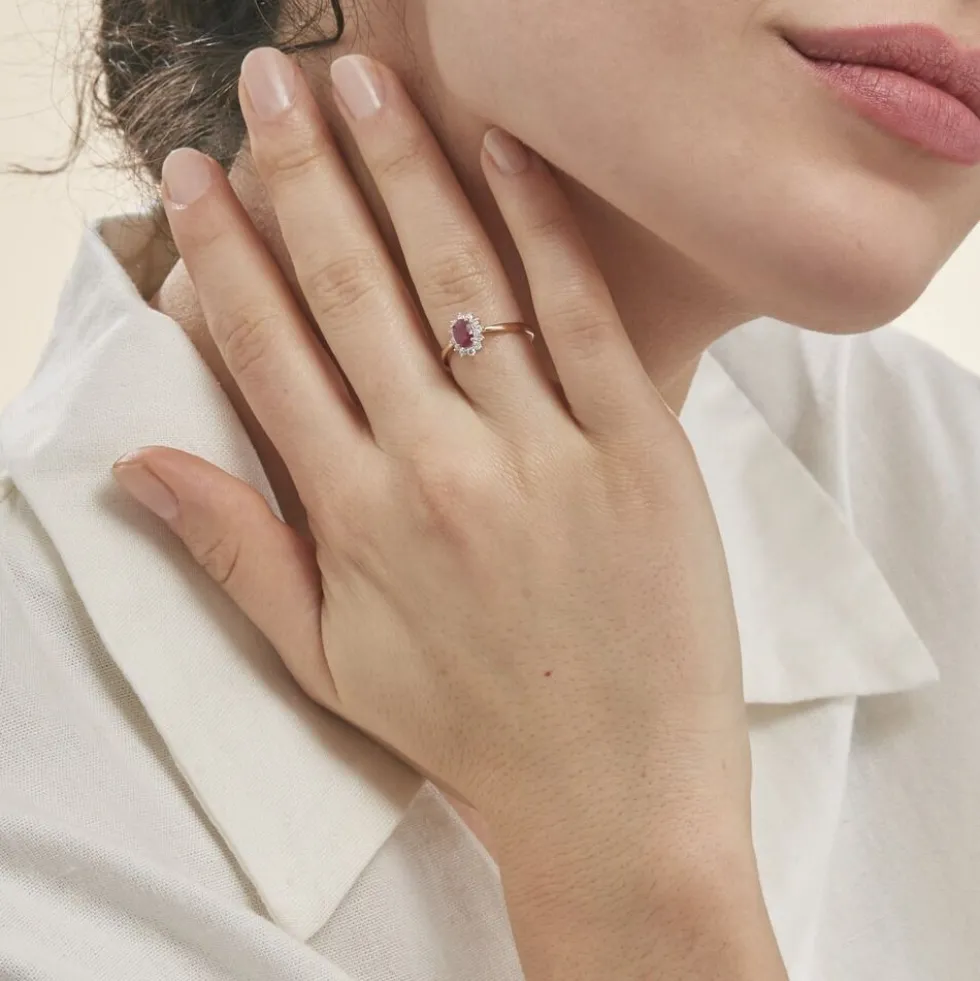 Bague Vladimir Or Jaune Rubis Diamants
