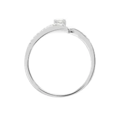 Bague Vrille Accompagnee Or Blanc Diamant