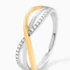 Bague Yvanne Or Jaune Argent Blanc Oxyde De Zirconium