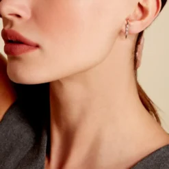 Bijou D'oreille Unitaire Alon Or Jaune Oxyde De Zirconium