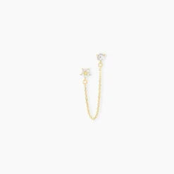 Bijou D'oreille Unitaire Candia Or Jaune Oxyde De Zirconium