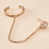 Bijou D'oreille Unitaire Karolina Plaqué Or Jaune Oxyde De Zirconium