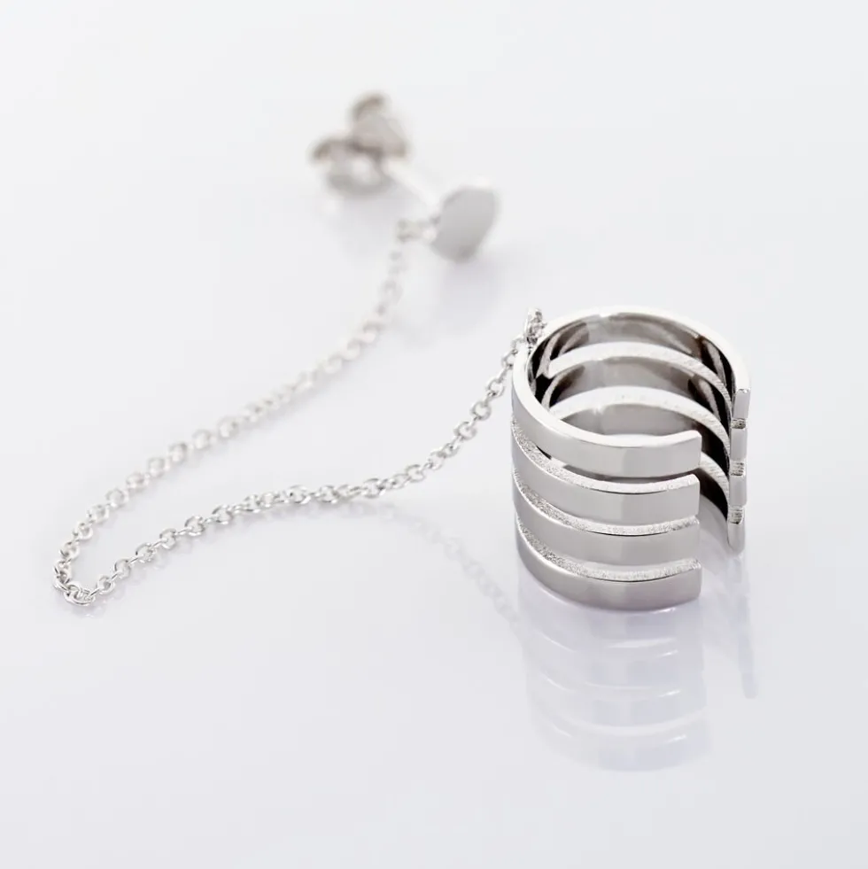Bijou D'oreille Unitaire Trina Argent Blanc