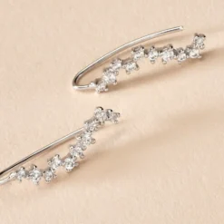 Bijoux D'oreilles Brandi Argent Rhodié Oxyde De Zirconium