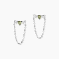 Bijoux D'oreilles Desert Argent Blanc Oxyde De Zirconium