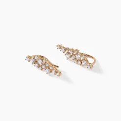 Bijoux D'oreilles Doline Plaqué Or Doré Oxyde De Zirconium